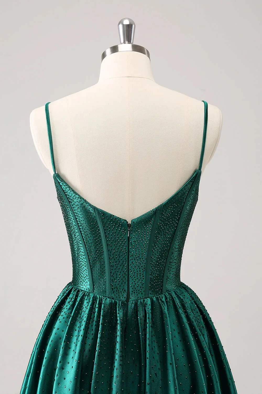 Cute Red A Line Spaghetti Straps Ruffle Corset Short Homecoming Dress with Beading (ZD11436)