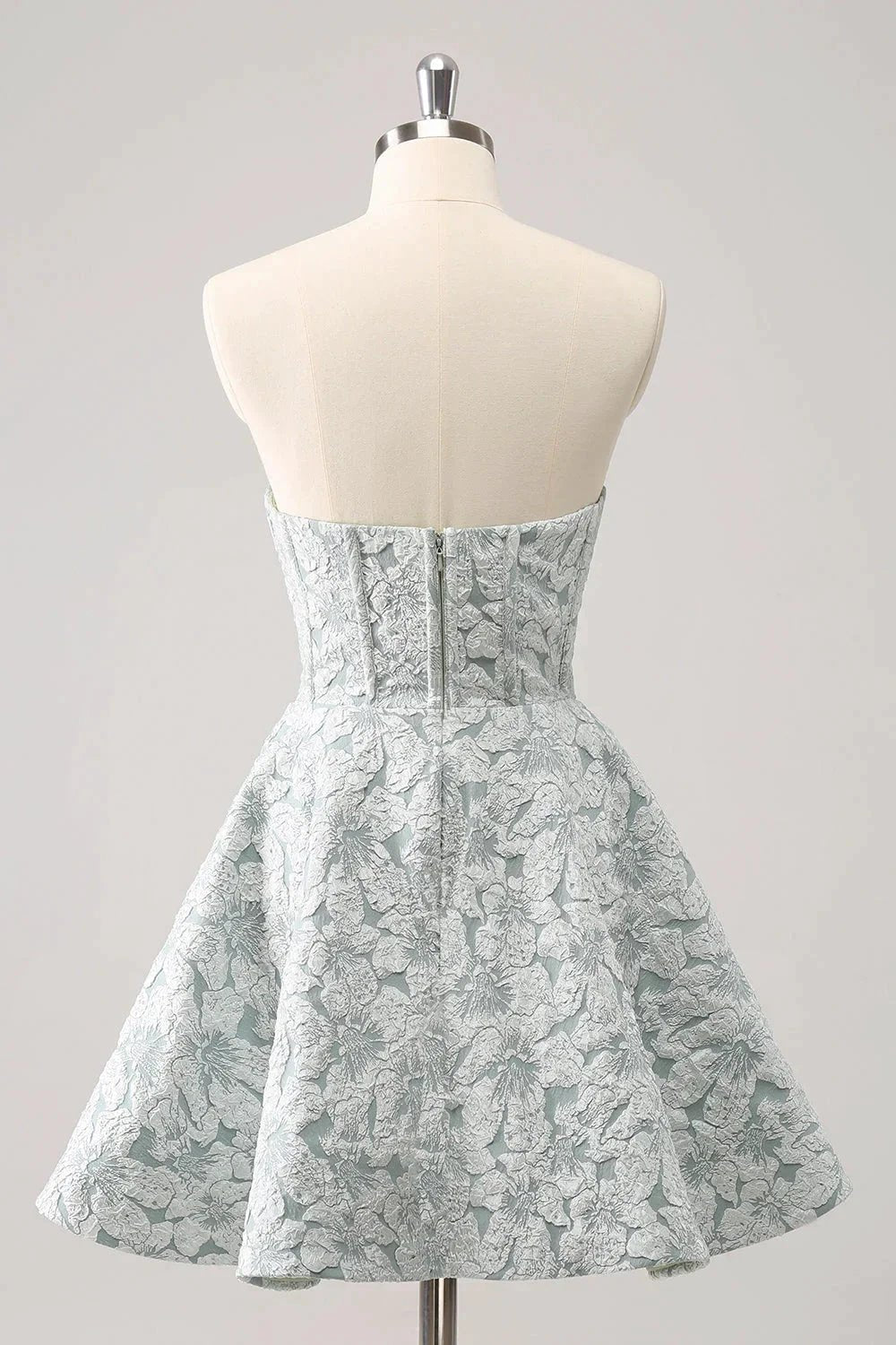 Cute Grey Green A Line Sweetheart Corset Short Homecoming Dress (ZD11460)