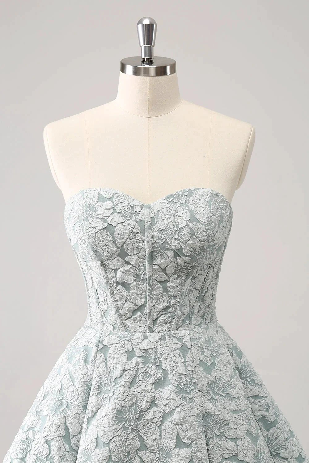 Cute Grey Green A Line Sweetheart Corset Short Homecoming Dress (ZD11460)