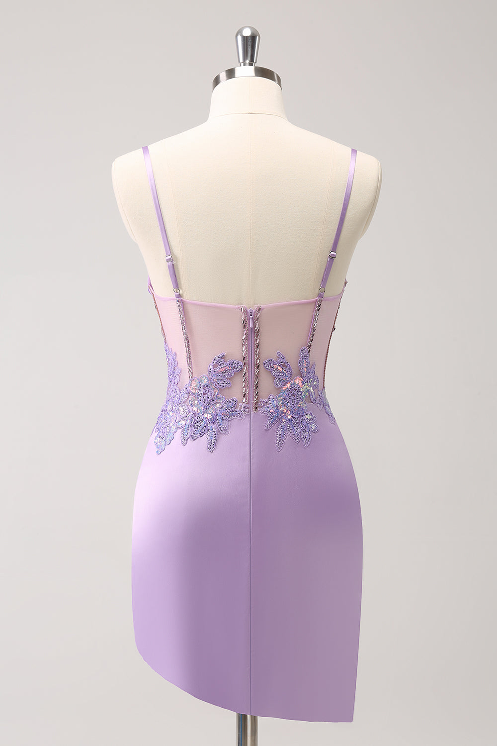 Purple Sparkly Corset Tight Short Homecoming Dress