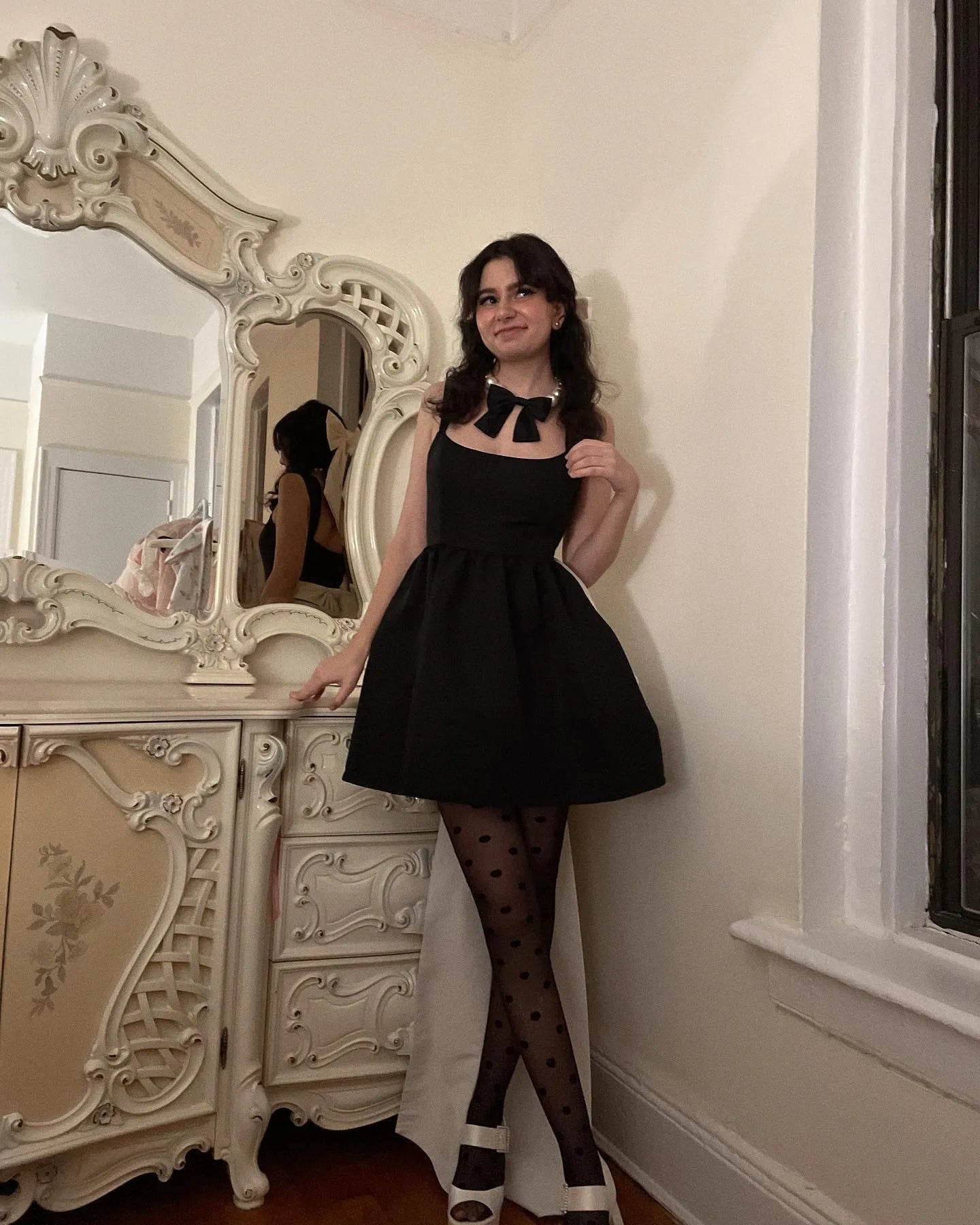 Fashion Black A-Line Prom Dress Strapless Spaghetti Strap White Bow Above Knee Evening Dress robes de soirée