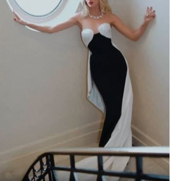 Chic Strapless Black And White Satin Mermaid Long Prom Dress Party Gown