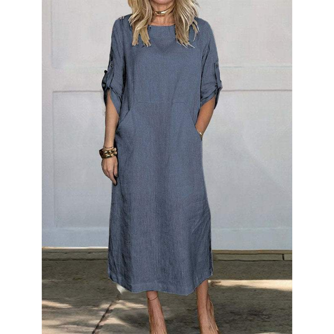 Luxe Selena Loose Midi Dress Elevated Occasion Wear