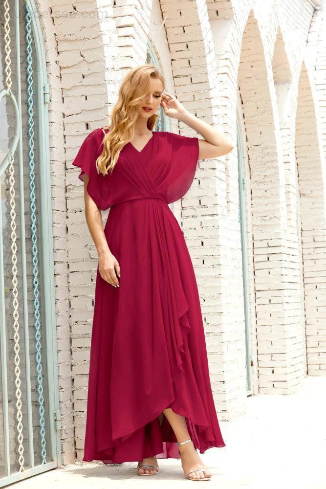 Zapdress Mother of The Bride Dresses Plus Size V-Neck Floor Length Formal Prom Dress for Wedding Guest 28020 (ZD17058)