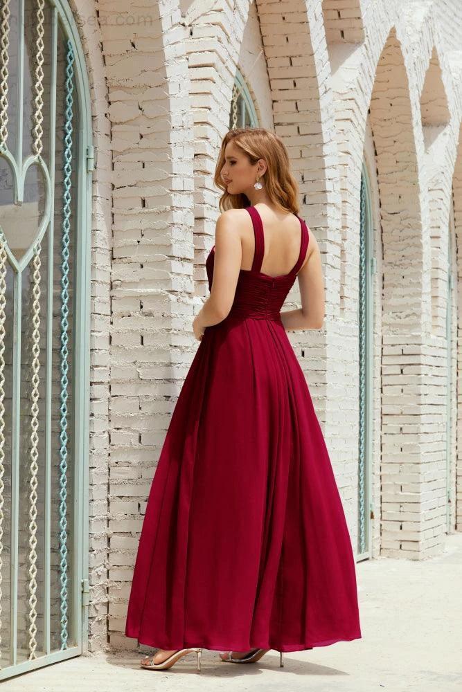 Halter Bridesmaid Dresses Formal Cocktail Prom Gown 28015 (ZD16956)