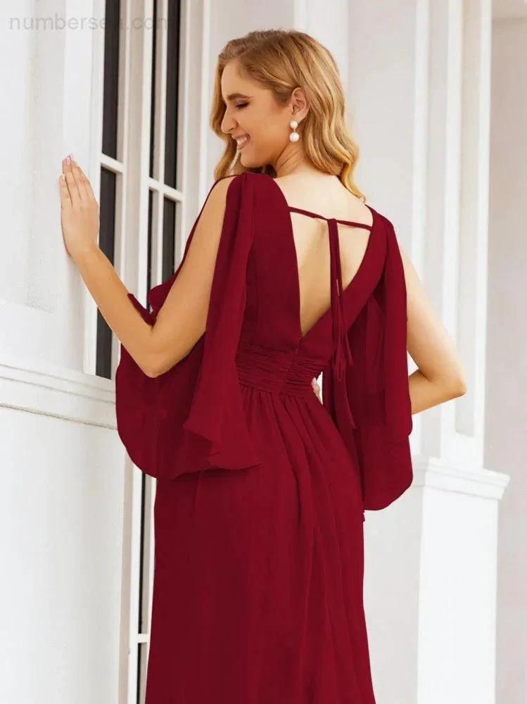 ZapDress Bridesmaid Dresses with Split for Wedding Party Flutter Sleeves 28045 (ZD16996)