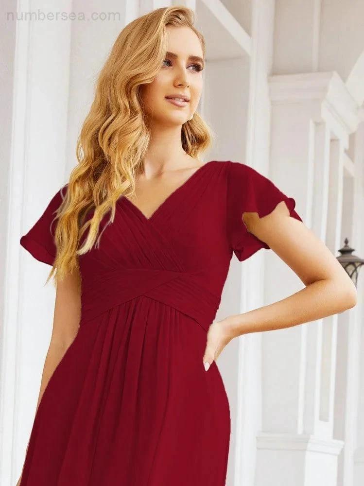 ZapDress Formal Prom Gowns for Mother of The Bride Cap Sleeves Bridesmaid Dress 28047 (ZD16958)