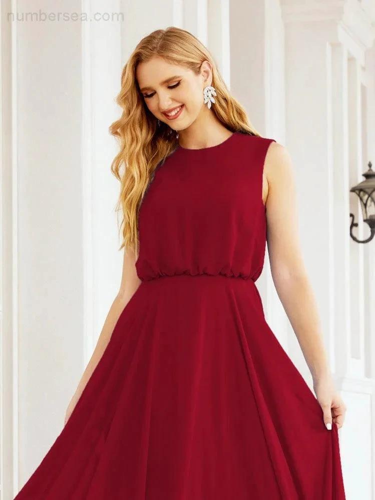 ZapDress Sleeveless Long Bridesmaid Dress A line Formal Evening Prom Gown 28025 (ZD17053)
