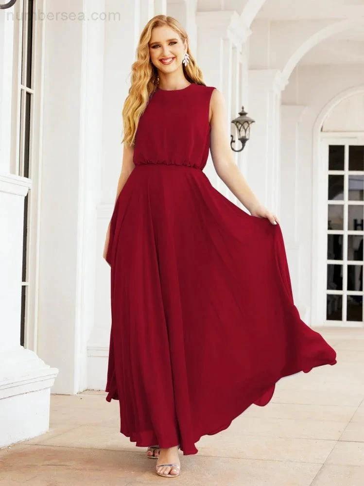 ZapDress Sleeveless Long Bridesmaid Dress A line Formal Evening Prom Gown 28025 (ZD17053)