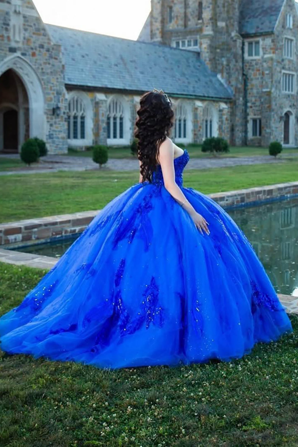 Sparkly Sweetheart Princess Sequins Applique Quinceanera Dress - View 2 | VelvetHem