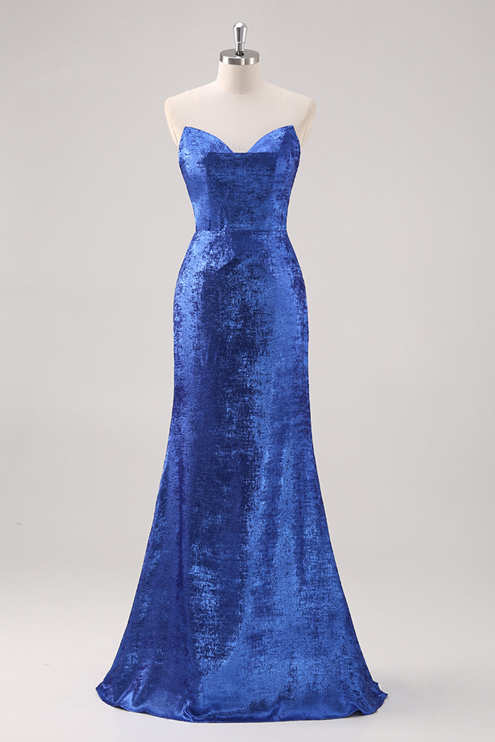 Royal Blue Off The Shoulder Sheath Formal Dress with Detachable Sleeves
