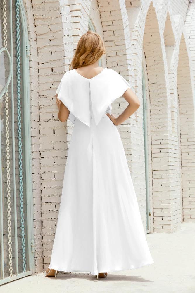 Zapdress Mother of The Bride Dresses Plus Size V-Neck Floor Length Formal Prom Dress for Wedding Guest 28020 (ZD17058)