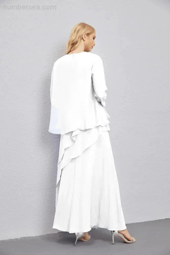 Mother of Bride Dresses with Open Front Lightweight Cardigan Formal Prom Gown 28081 (ZD16990)
