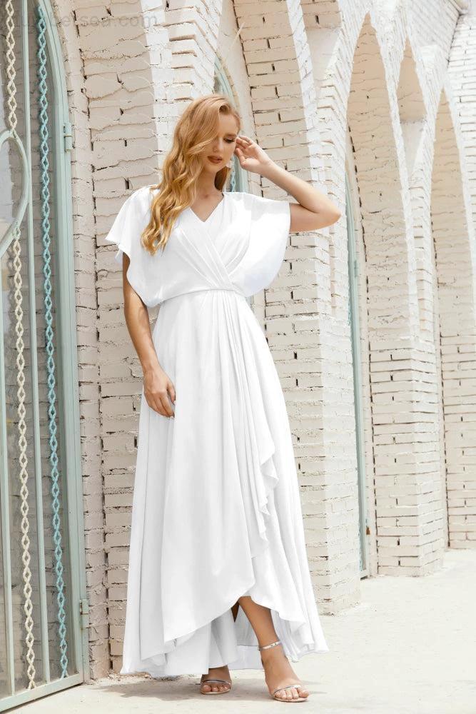 Zapdress Mother of The Bride Dresses Plus Size V-Neck Floor Length Formal Prom Dress for Wedding Guest 28020 (ZD17058)