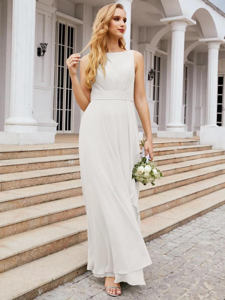 Numbersea Bridesmaid Dresses for Wedding Ruffles Long Formal Prom Gowns 28039 by numbersea