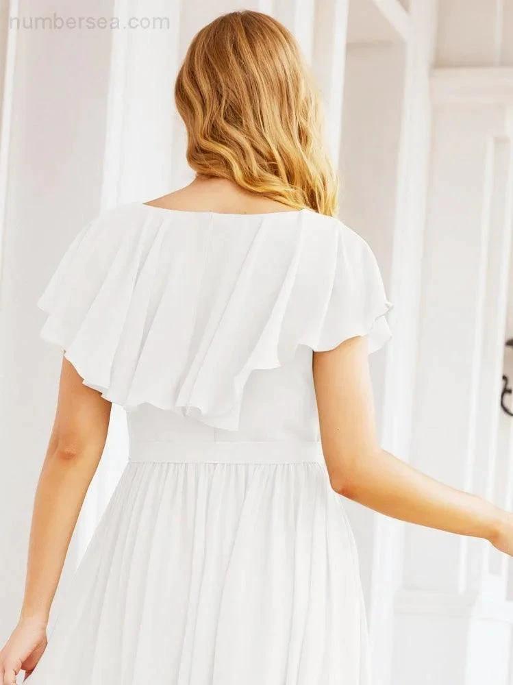 Bridesmaid Dresses with Flutter Sleeves Formal Evening Party Prom Gowns 28044 (ZD17033)
