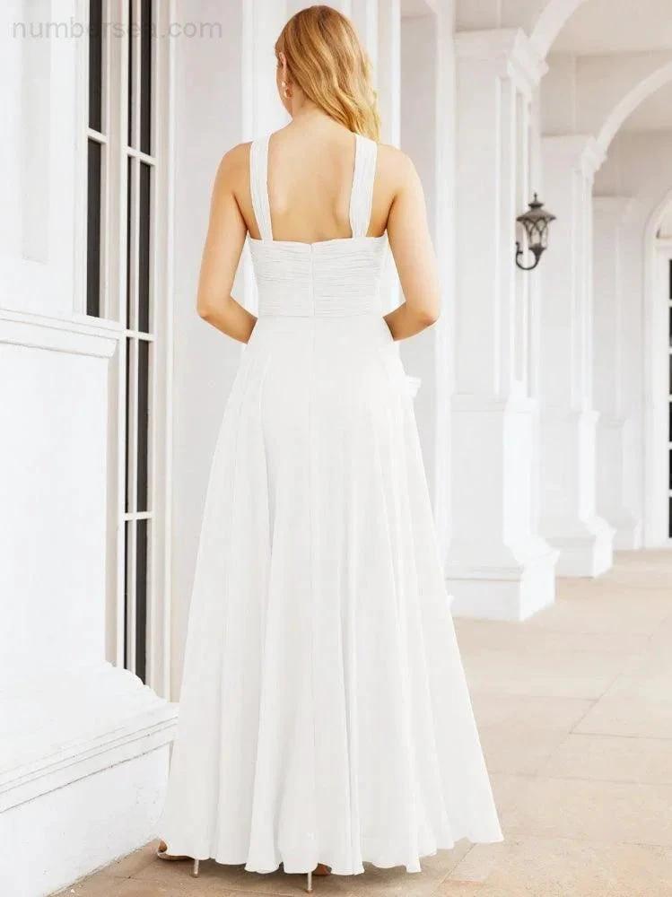 ZapDress Crisscross Halter Bridesmaid Dresses for Party Wedding Evening Prom Maxi Ball Gowns 28053 (ZD17037)