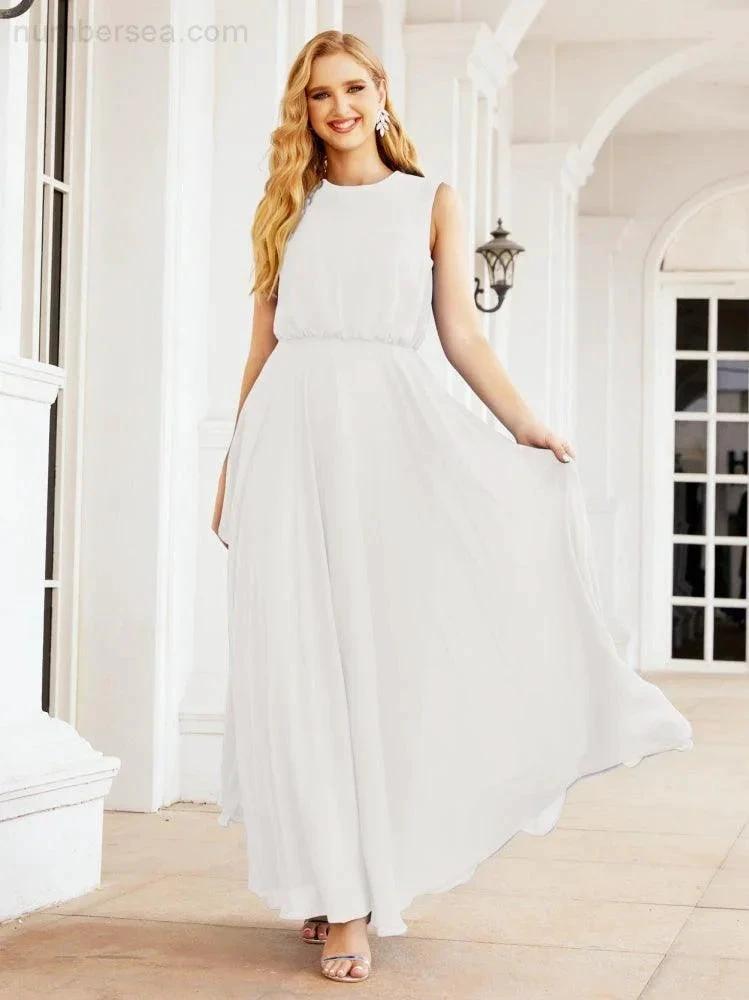 ZapDress Sleeveless Long Bridesmaid Dress A line Formal Evening Prom Gown 28025 (ZD17053)