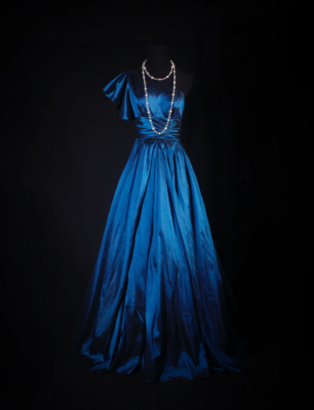 One Shoulder Royal Blue Long Prom Dress Satin Evening Dress J8664