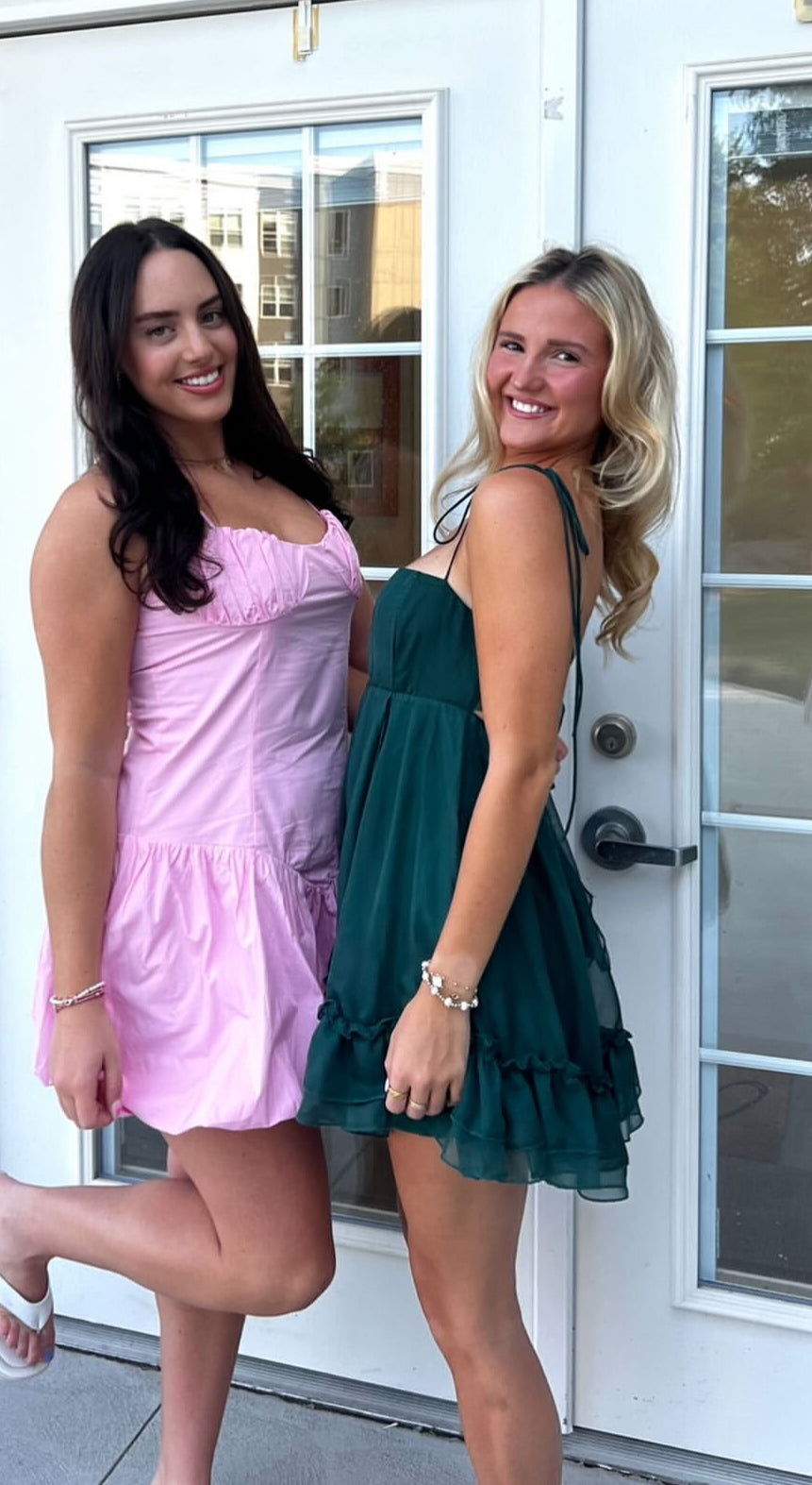 A Line Emerald Green Short Homecoming Dress J7836