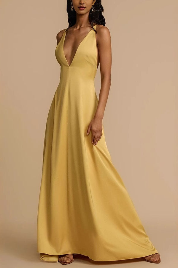 Backless Satin Slip Premium Dress for Modern Casual Wear