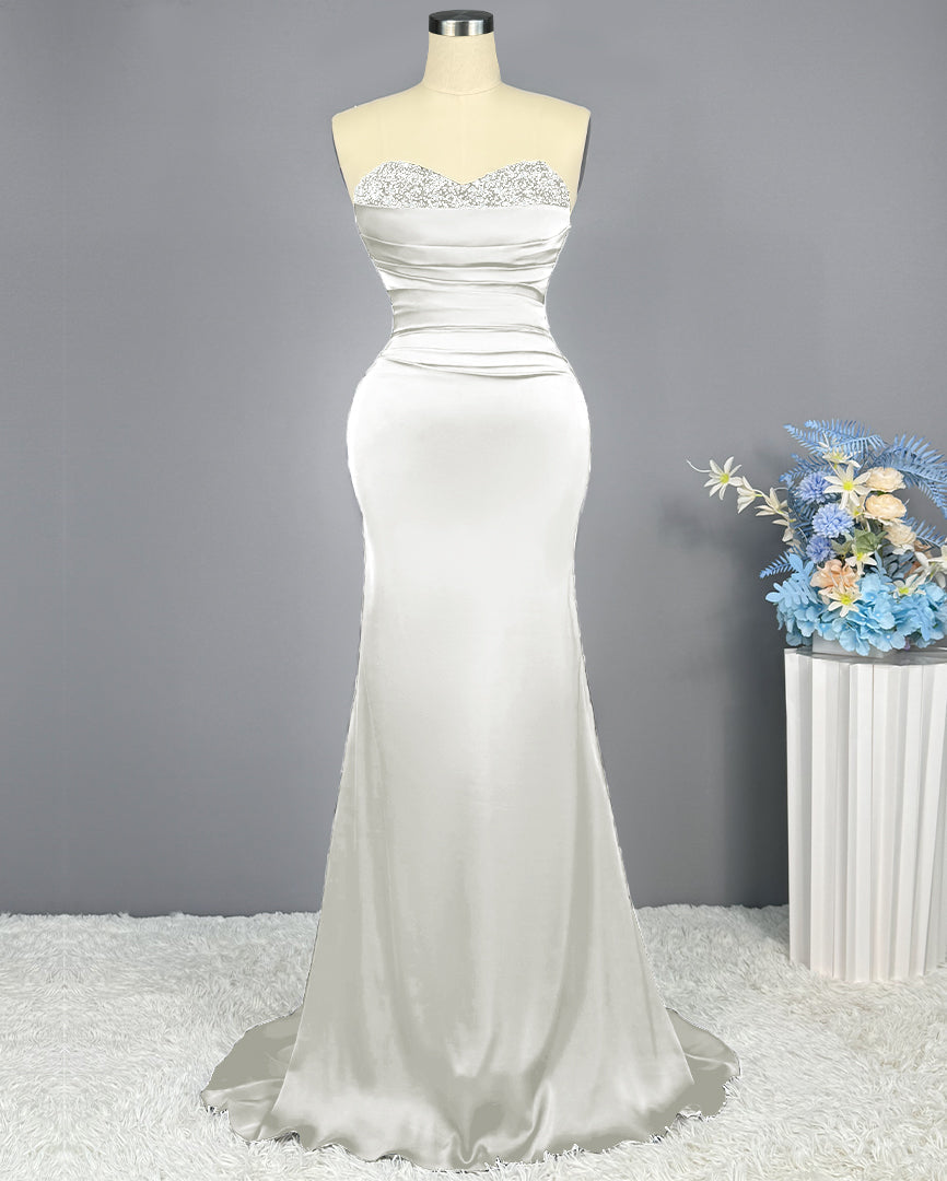 Sleeveless Mermaid Long Prom Gown with Sequined Sweetheart - View 5 | VelvetHem