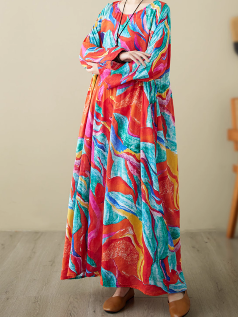 Breezy Bliss Summer Colorful Smock Dress