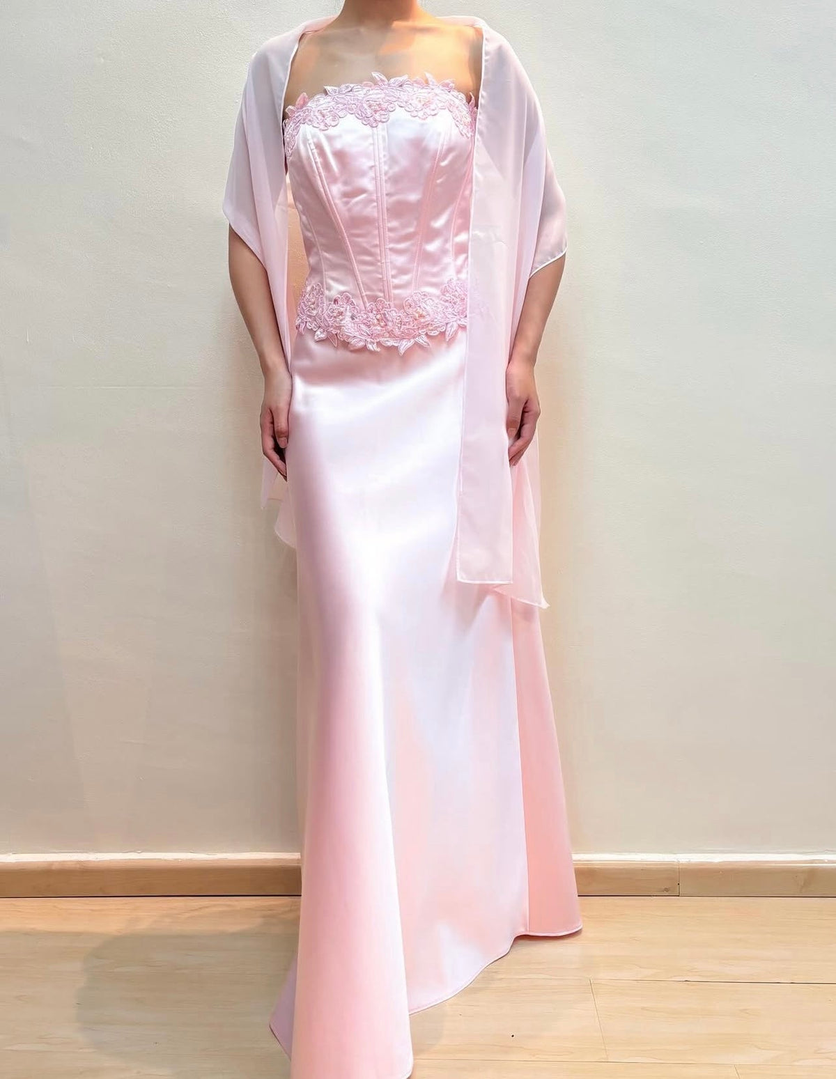 Applique Pink Long Prom Dress Formal Party Dress J8574