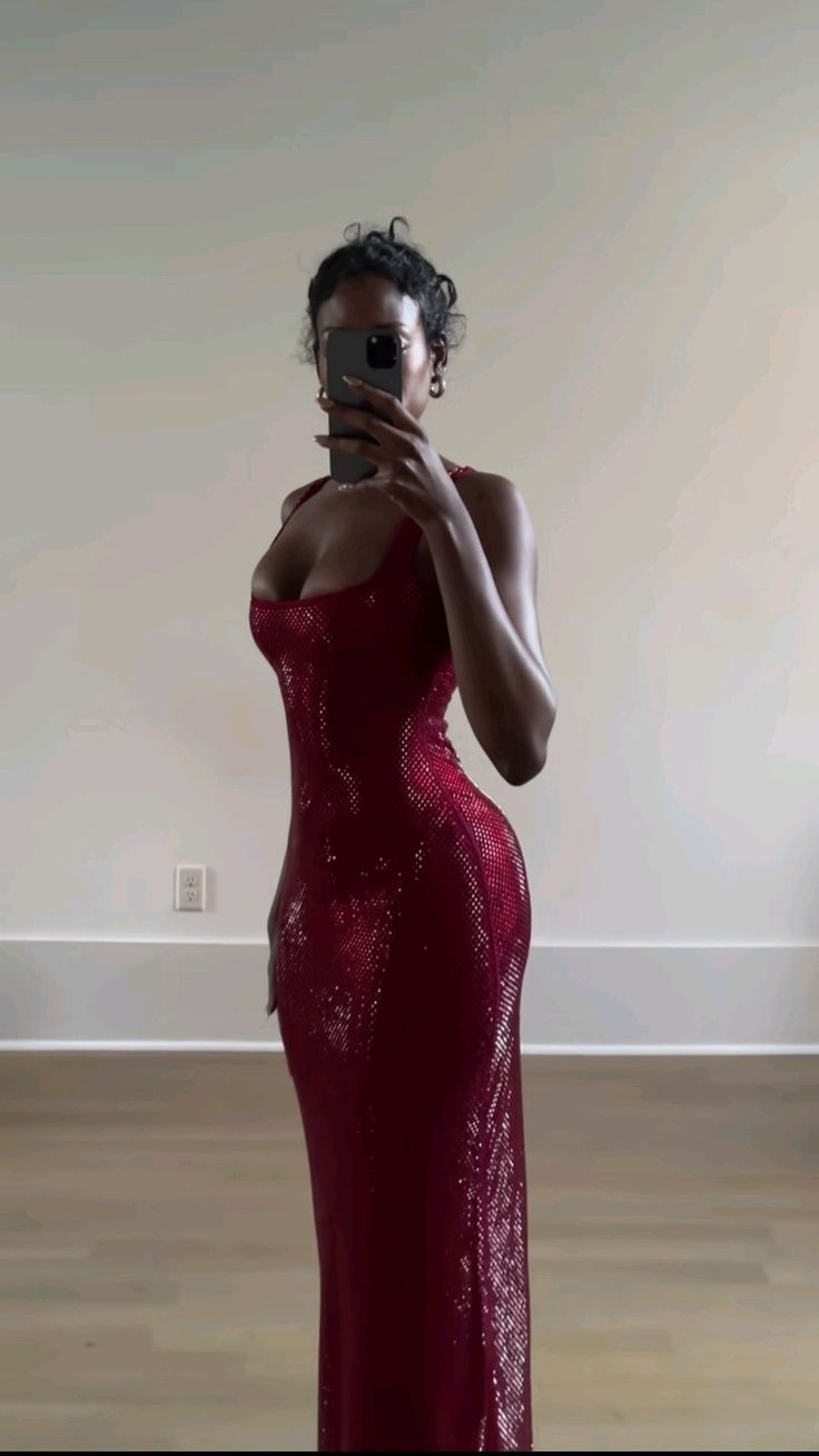 Sexy Burgundy Sequin Sheath Evening Dress Long Party Dress