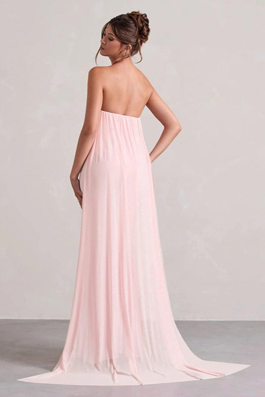Strapless Floral Tie Dress with Urban Everyday Styling Boutique Fashion Style