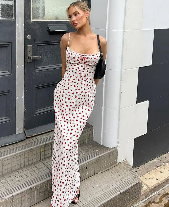 Strapless Backless Maxi Floral Dress - VelvetHem