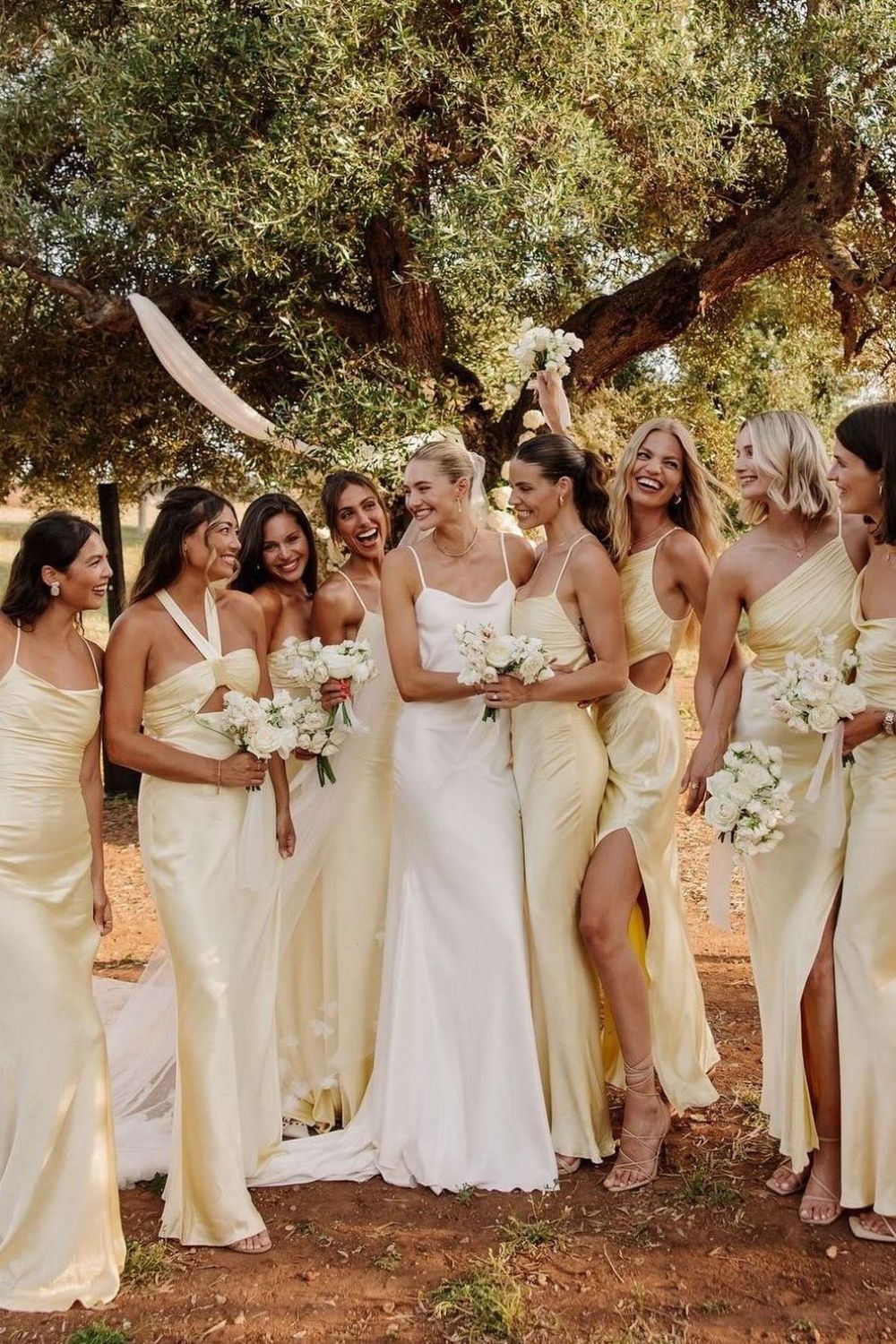 Simple Mermaid Spaghetti Straps White Long Wedding Dress - View 2 | FashionDia