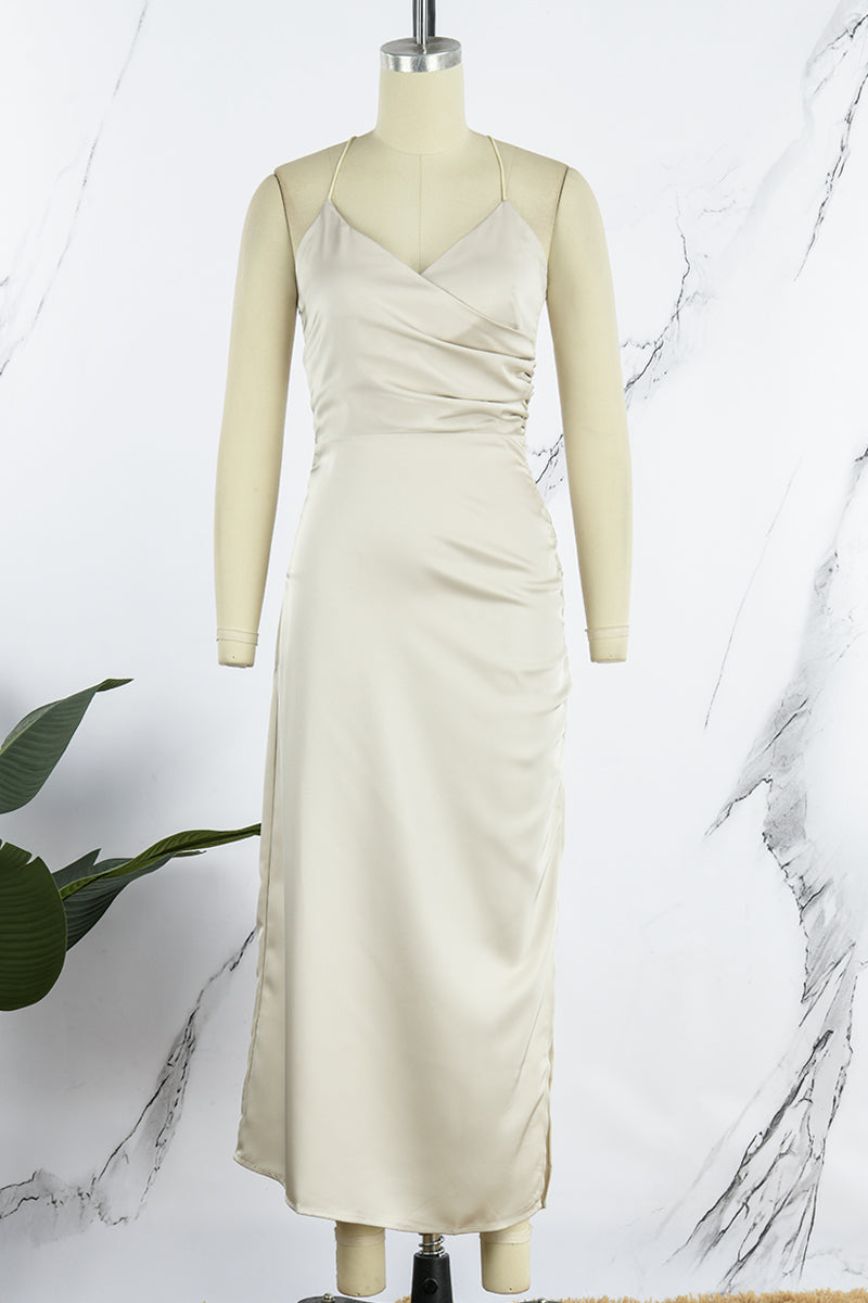 Sexy Simplicity Solid Backless V Neck Evening Dress Dresses(4 Colors) - View 9 | VelvetHem