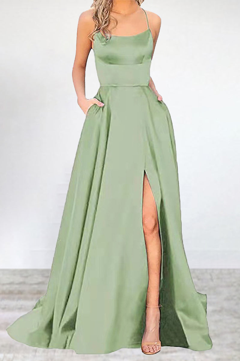 Sexy Formal Solid High Opening U Neck Evening Dress Dresses - View 8 | VelvetHem