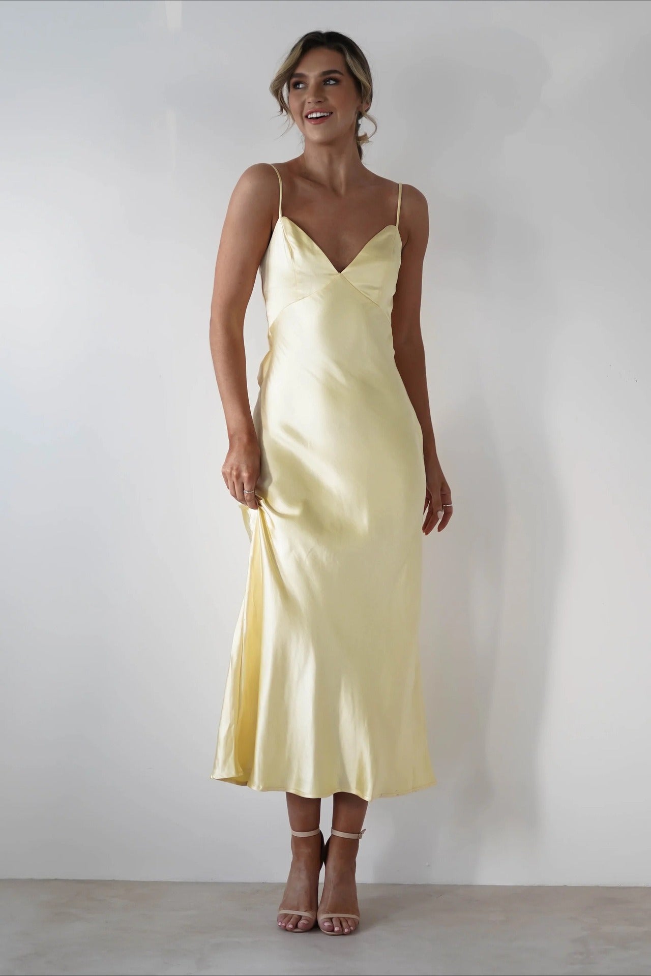 Tailored Satin Backless Tie Dress for Modern Fashion Wear