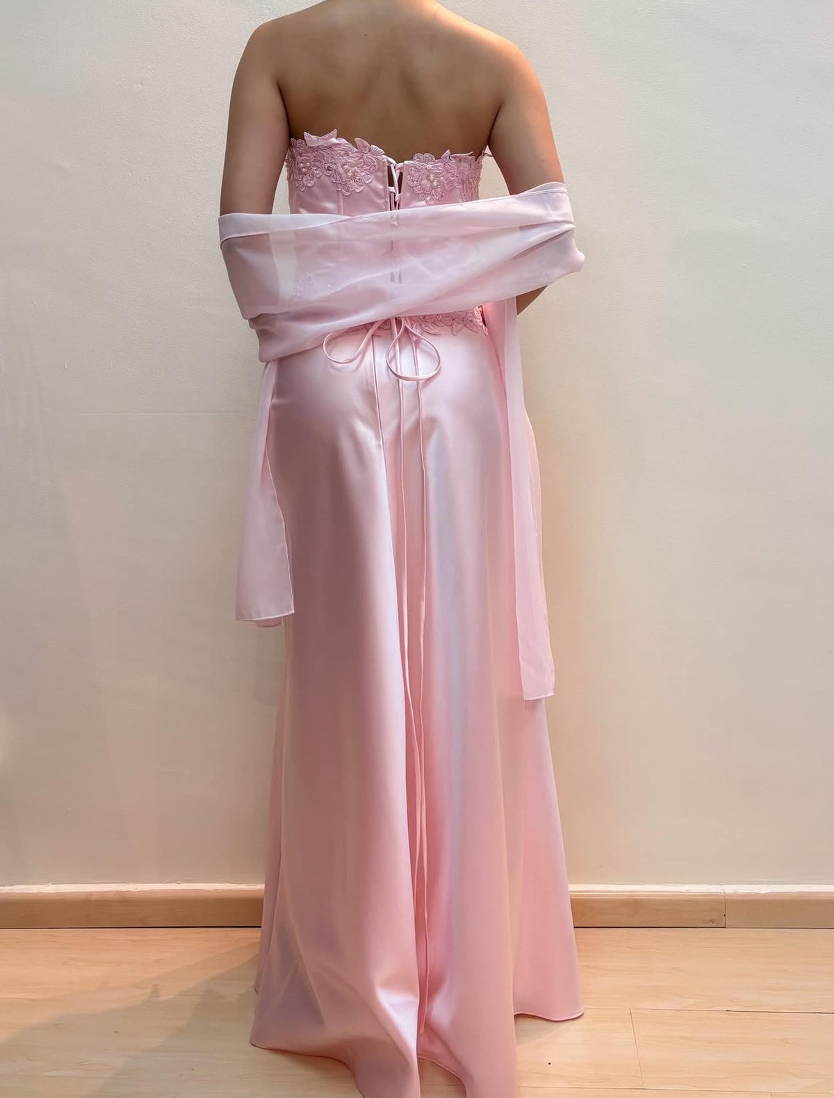 Applique Pink Long Prom Dress Formal Party Dress J8574