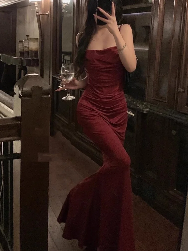 Elegant Sexy Bodycon Mermaid Dress Fashion Straps Evening Party Dress - View 3 | FashionDia