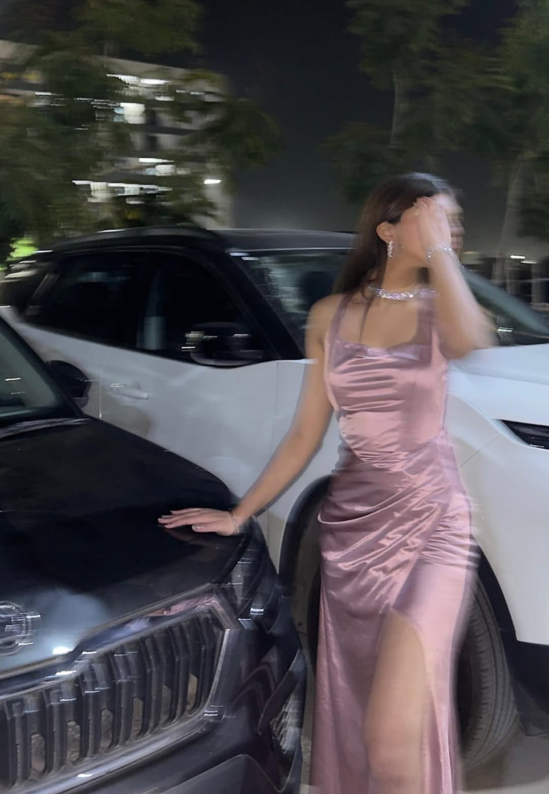Pink Mermaid Satin Long Prom Dress Satin Graduation Dress