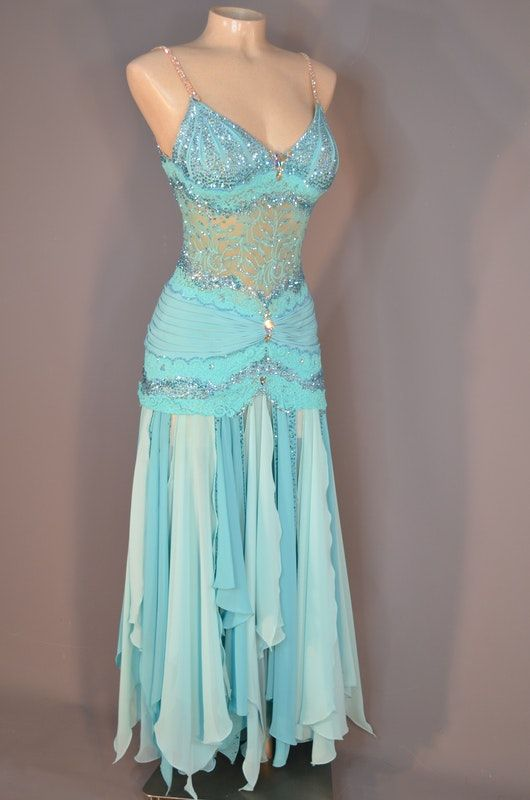 Gorgeous Chiffon Lace Beaded Prom Evening Dress,Spaghetti Straps V Neck Party Gown