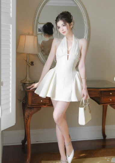Elegant Off White Satin Lace A Line Short Party Dress Formal 8th Grade Homecoming Dress