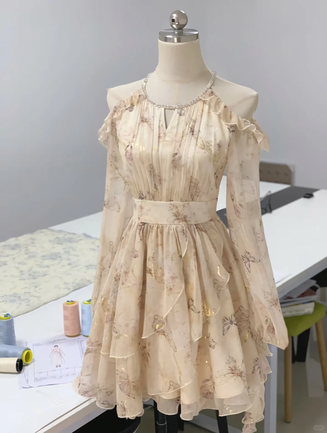Pretty Chiffon Printed Floral Off The Shoulder Short Party Dress Formal 8th Grade Homecoming Dress
