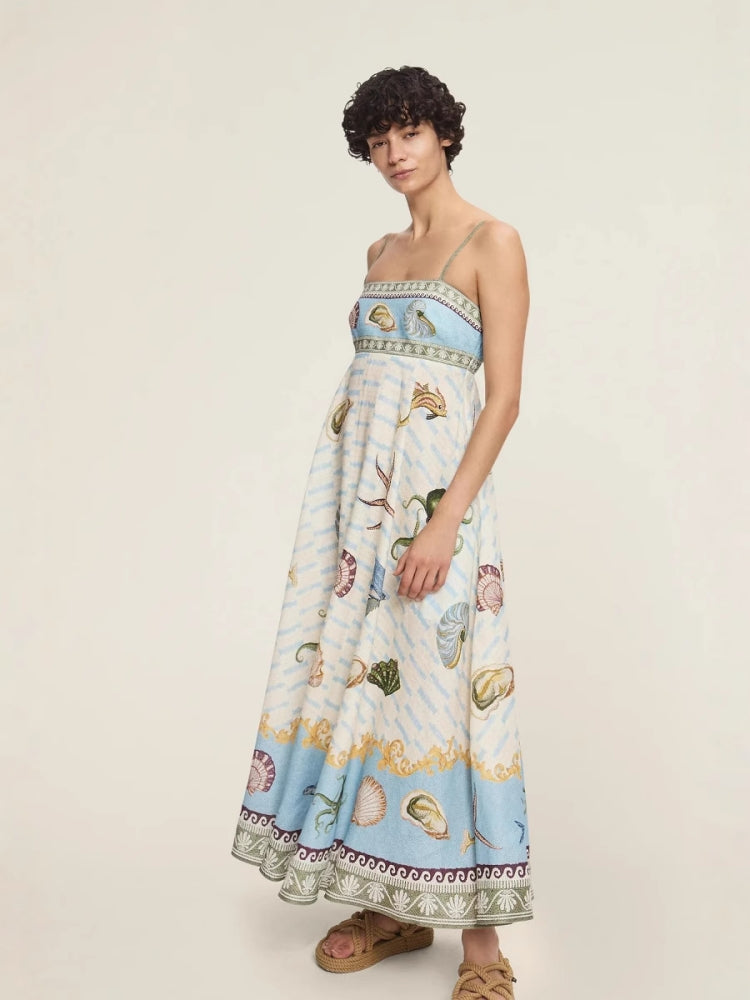 Creative Print Beach Dress