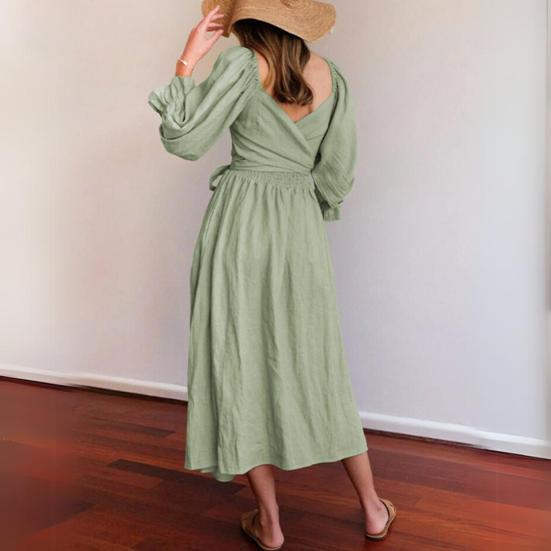 Stella Exclusive French Dress with Ruffled Sleeves Boutique Collection