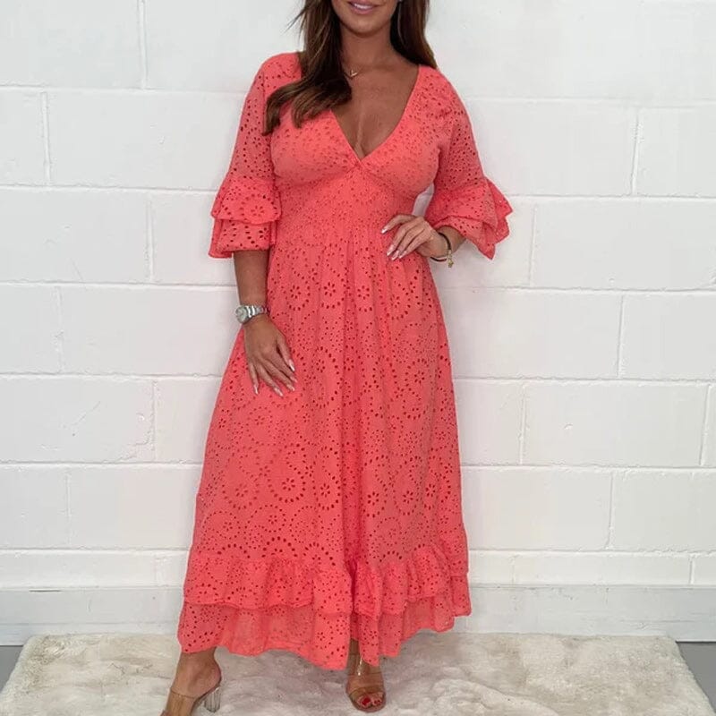 Marta Elevated Lace Dress with Ruffle Sleeves Designer Edit