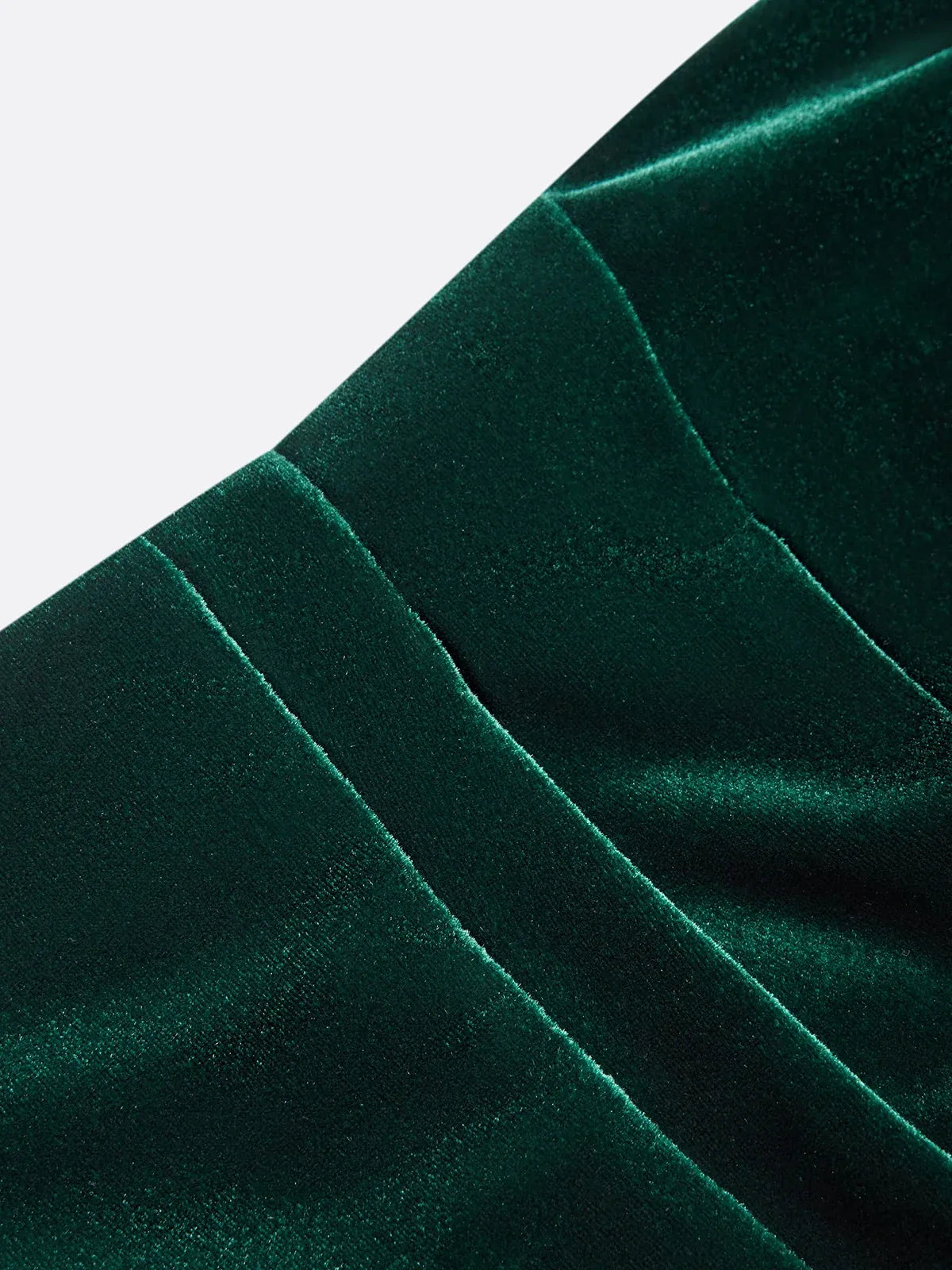 Green 3D Floral Ruched Velvet Boat Neck Long Sleeve Sheath Midi Dress - View 4 | FashionDia