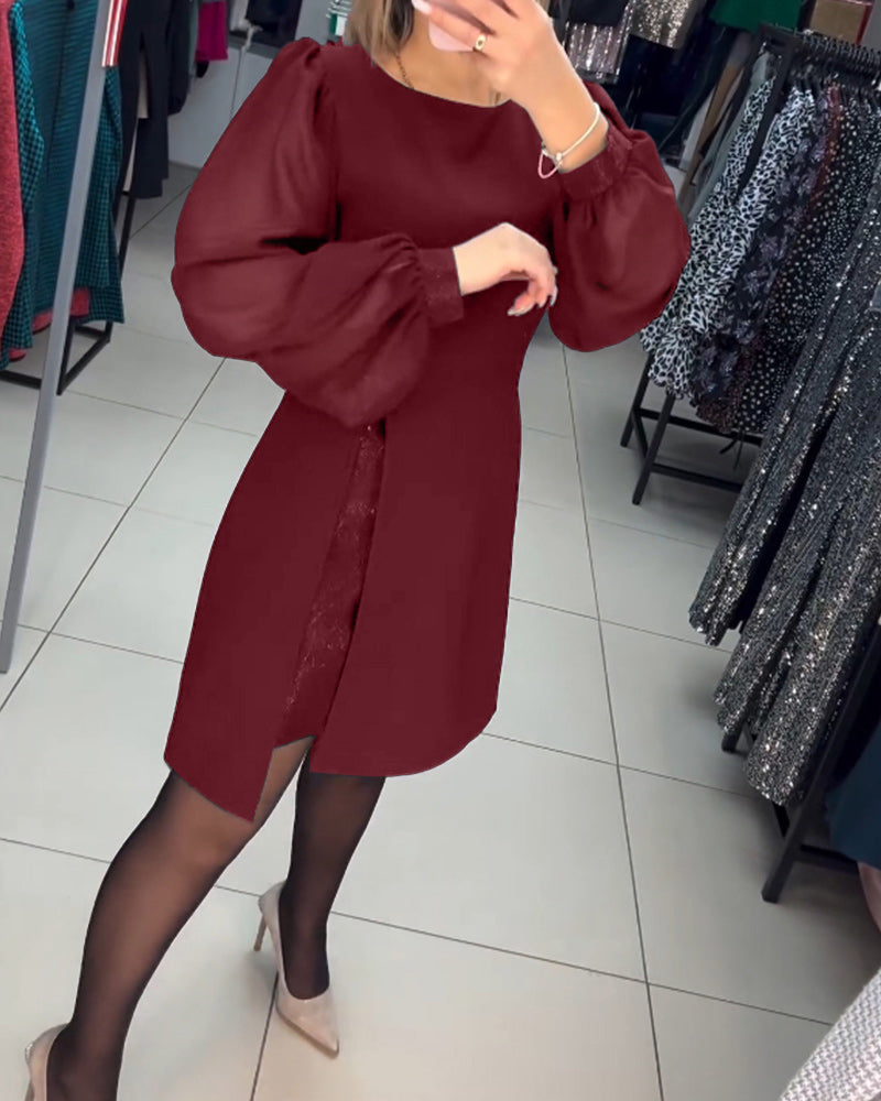Catalina Chic Dress Stylish Lantern Sleeves Silhouette Collection