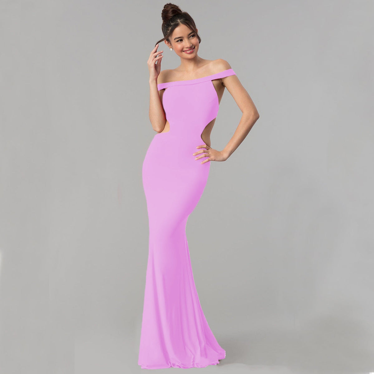 Women's Off Shoulder Maxi Evening Dress - Elegant Formal Gown - View 3 | VelvetHem