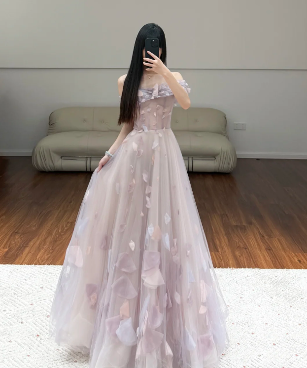 Off The Shoulder Tulle Prom Party Dress 19th Birthday Dress