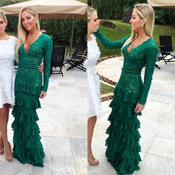 Fashion Green Prom Dresses Long Sexy Prom Dress