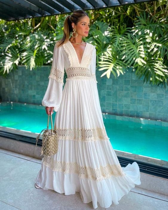 Fashion White Prom Dresses Long Sexy Prom Dress